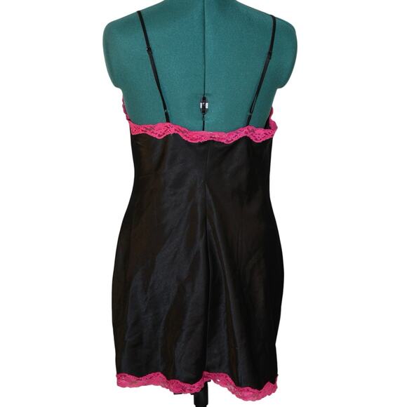 Victoria’s Secret Black & Pink Lace Slip Dress Women’s M - Picture 3 of 4